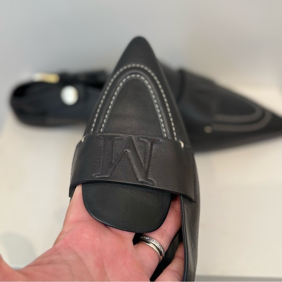 New Without Box Max Mara Black Leather Slingbacks Size: EU39 US8.5 Spring - Picture 13 of 15